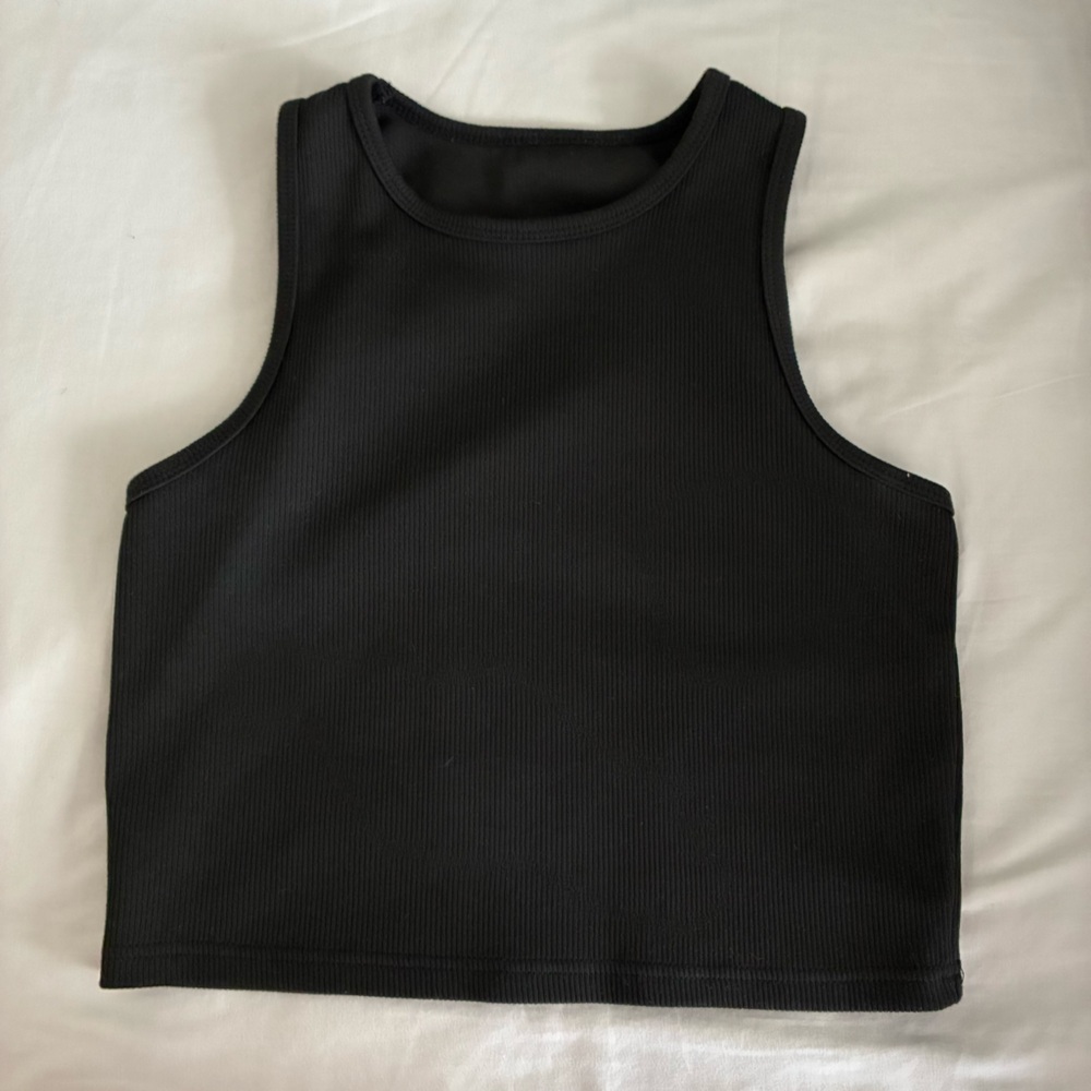 Women's Black Ribbed Tank Top